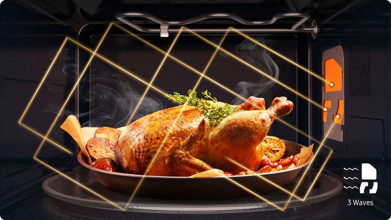 مایکروفر 40 لیتری گریل دار سامسونگ مدل mg40dg5525agsg با تکنولوژی Triple Distribution System